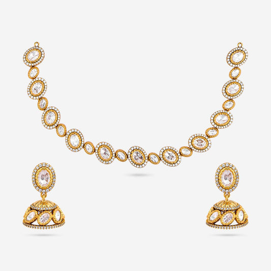 Kundan Polki Necklace Color White Polish Victorian