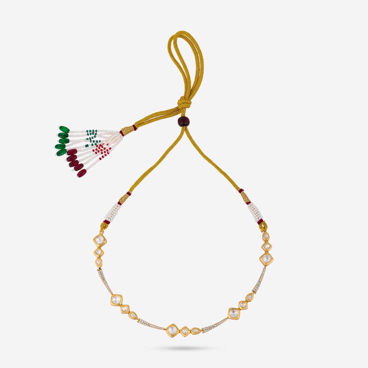 Kundan Polki Necklace Color White Polish Victorian