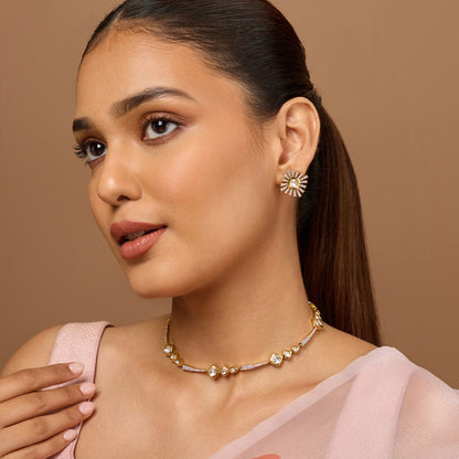 Kundan Polki Necklace Color White Polish Victorian