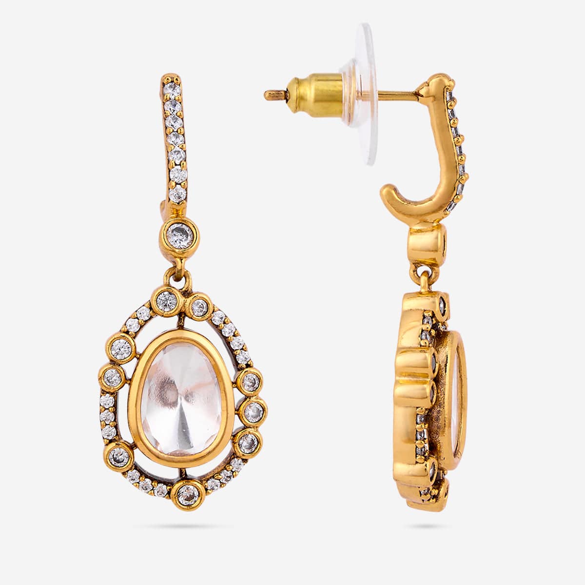 Kundan Polki Necklace Color White Polish Victorian