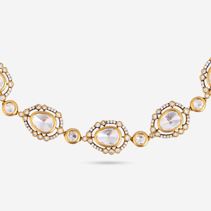 Kundan Polki Necklace Color White Polish Victorian