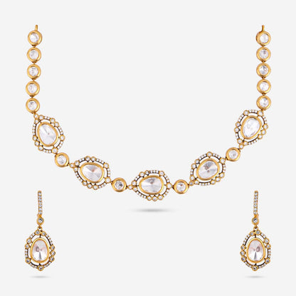 Kundan Polki Necklace Color White Polish Victorian