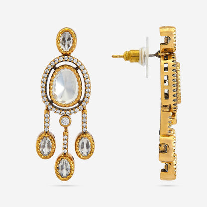 Kundan Polki Necklace Color White Polish Victorian