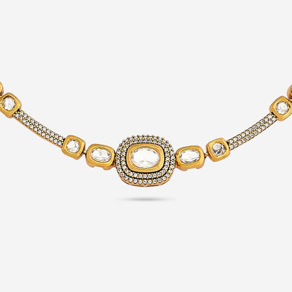 Kundan Polki Necklace Color White Polish Victorian