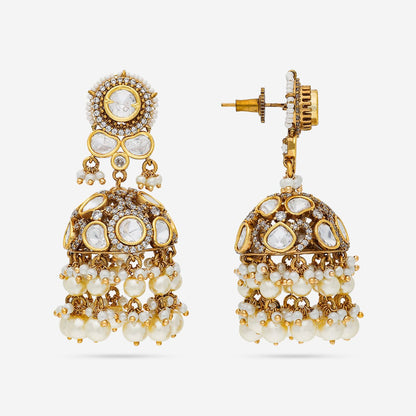 Kundan Polki Necklace Color White Polish Victorian