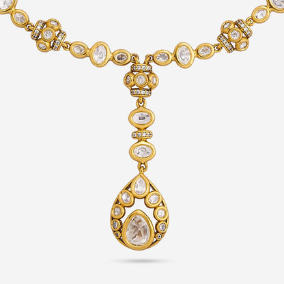 Kundan Polki Necklace Color White Polish Victorian