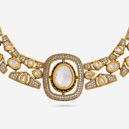 Kundan Polki Necklace Color White Polish Victorian