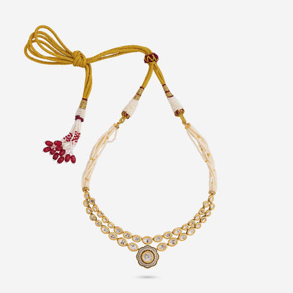 Kundan Polki Necklace Color White Polish Victorian