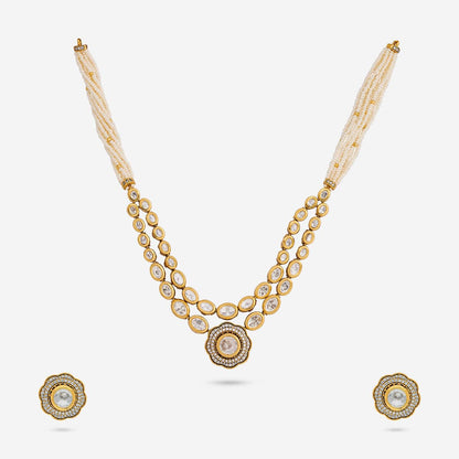 Kundan Polki Necklace Color White Polish Victorian