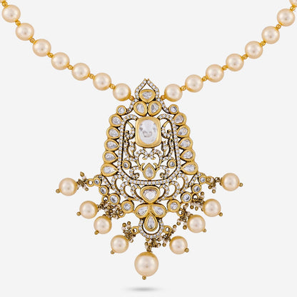 Kundan Polki Necklace Color White Polish Victorian