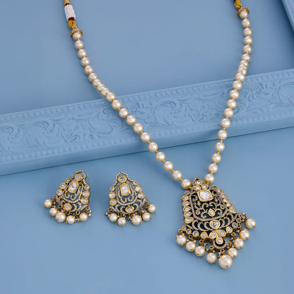Kundan Polki Necklace Color White Polish Victorian