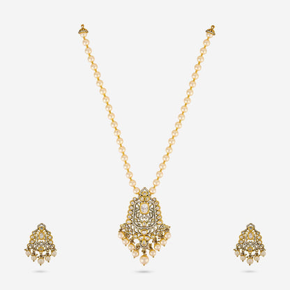 Kundan Polki Necklace Color White Polish Victorian