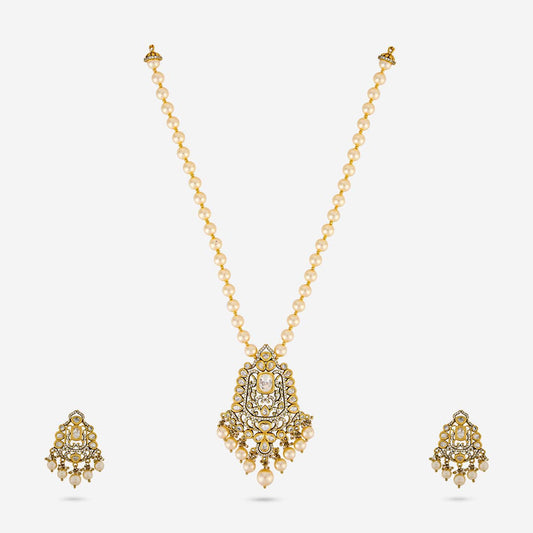 Kundan Polki Necklace Color White Polish Victorian