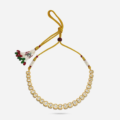 Kundan Polki Necklace Color White Polish Victorian