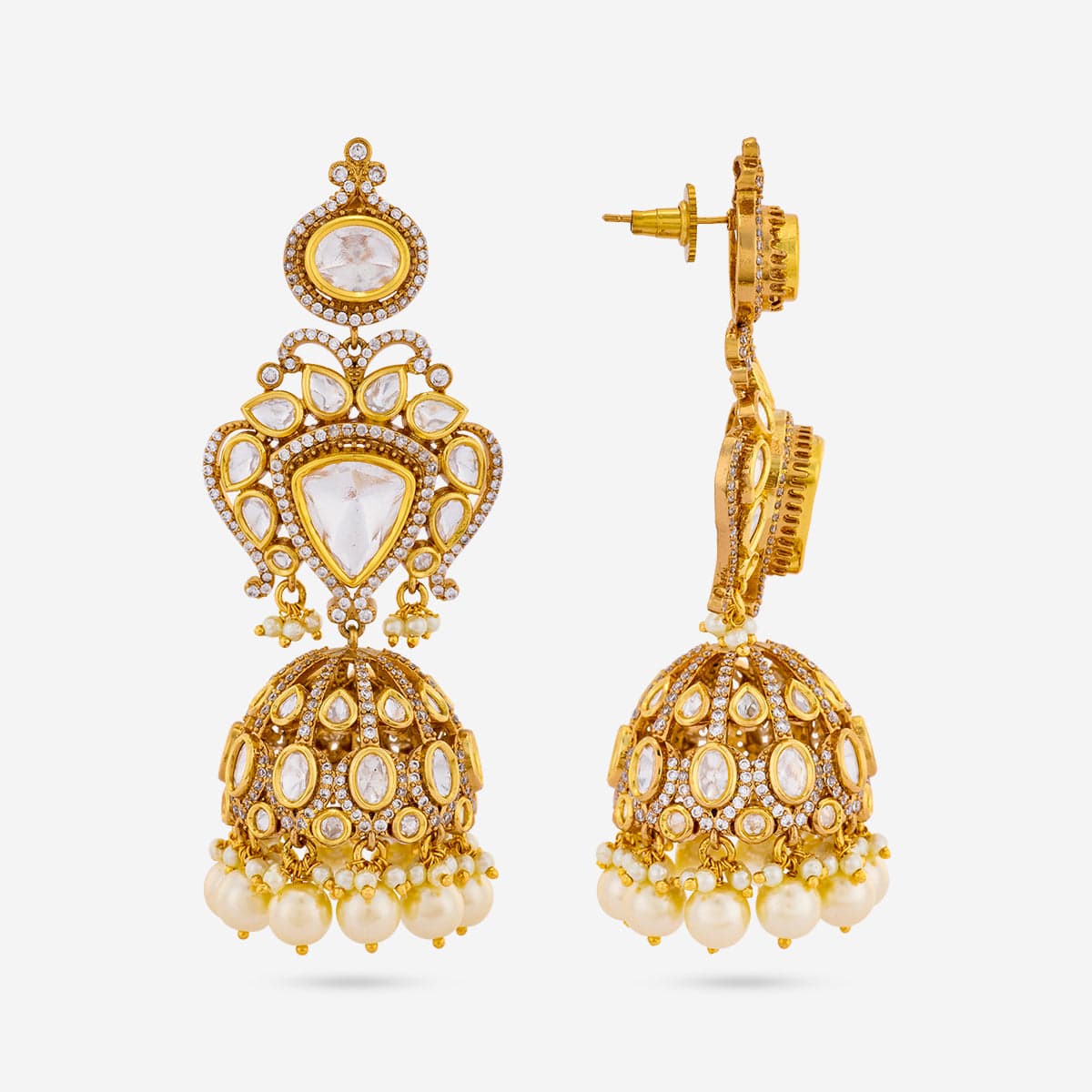 Kundan Polki Necklace Color White Polish Victorian