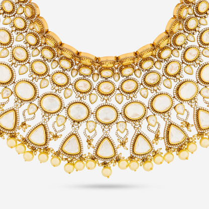 Kundan Polki Necklace Color White Polish Victorian