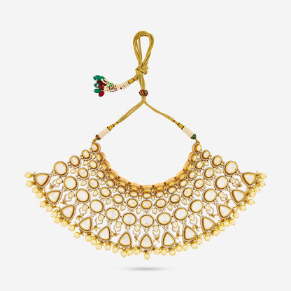 Kundan Polki Necklace Color White Polish Victorian