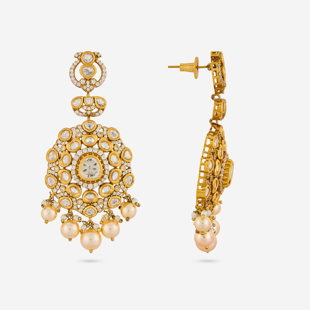 Kundan Polki Necklace Color White Polish Victorian