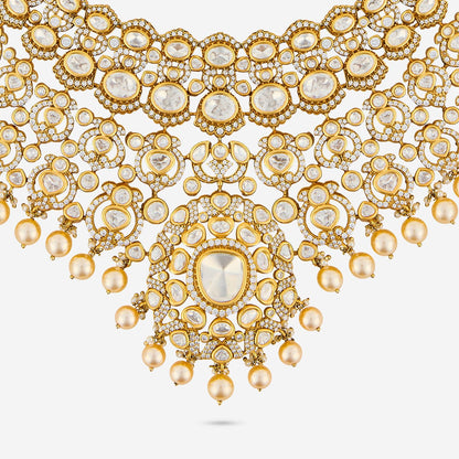 Kundan Polki Necklace Color White Polish Victorian