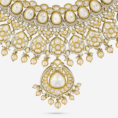 Kundan Polki Necklace Color White Polish Victorian