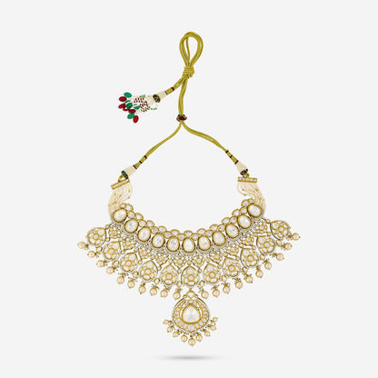 Kundan Polki Necklace Color White Polish Victorian