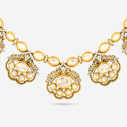 Kundan Polki Necklace Color White Polish Victorian