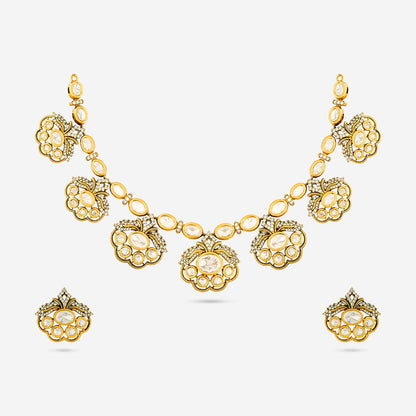 Kundan Polki Necklace Color White Polish Victorian