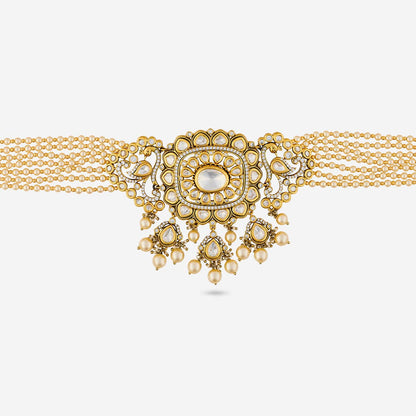 Kundan Polki Necklace Color White Polish Victorian