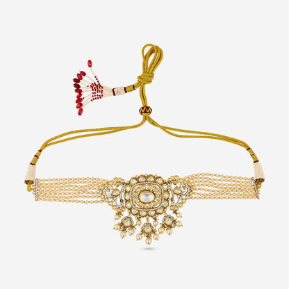 Kundan Polki Necklace Color White Polish Victorian