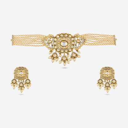 Kundan Polki Necklace Color White Polish Victorian