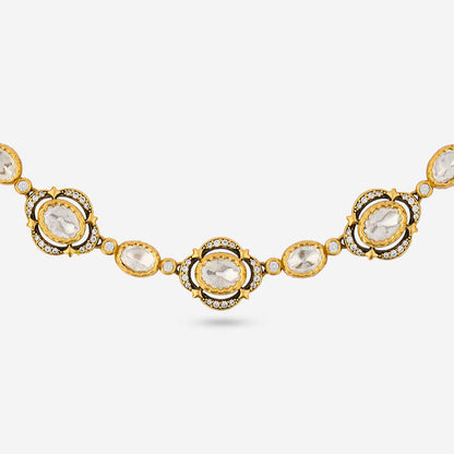 Kundan Polki Necklace Color White Polish Victorian