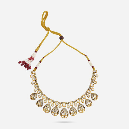 Kundan Polki Necklace Color White Polish Victorian